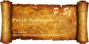 Petik Szalviusz névjegykártya